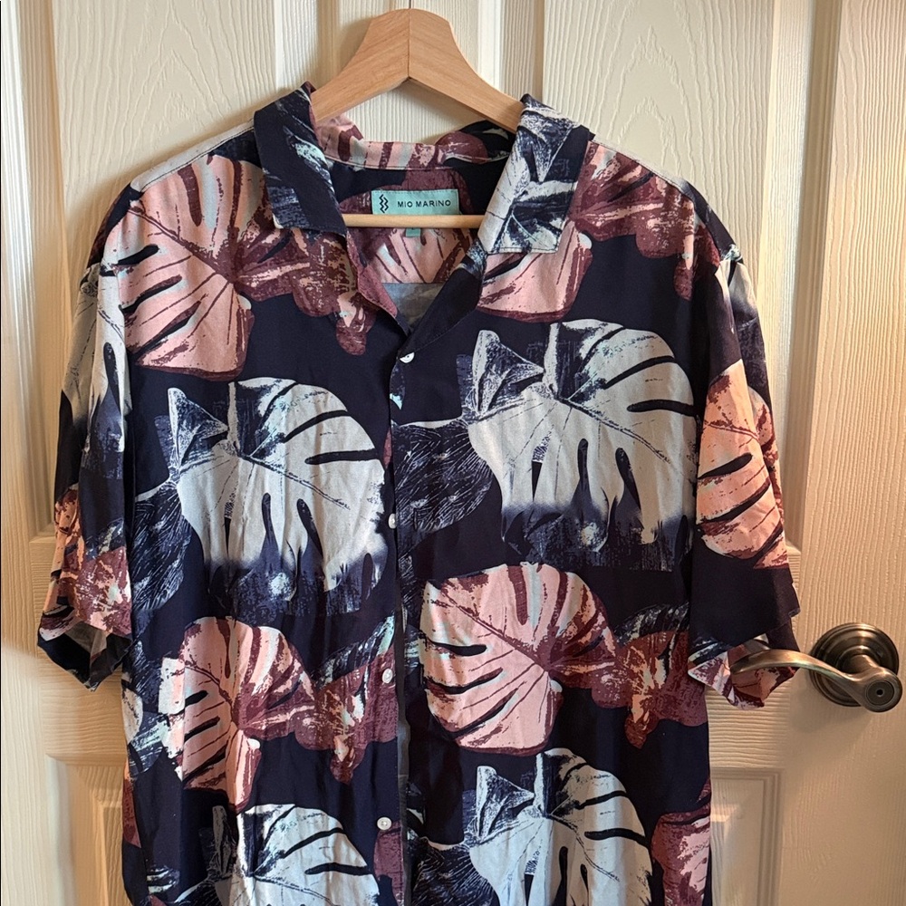 Mio Marino Men’s Tropical Camp Collar Shirt | Size Large